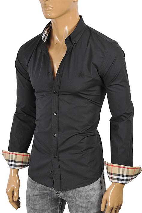 burberry mens black dress shirt|burberry shirts for men outlet.